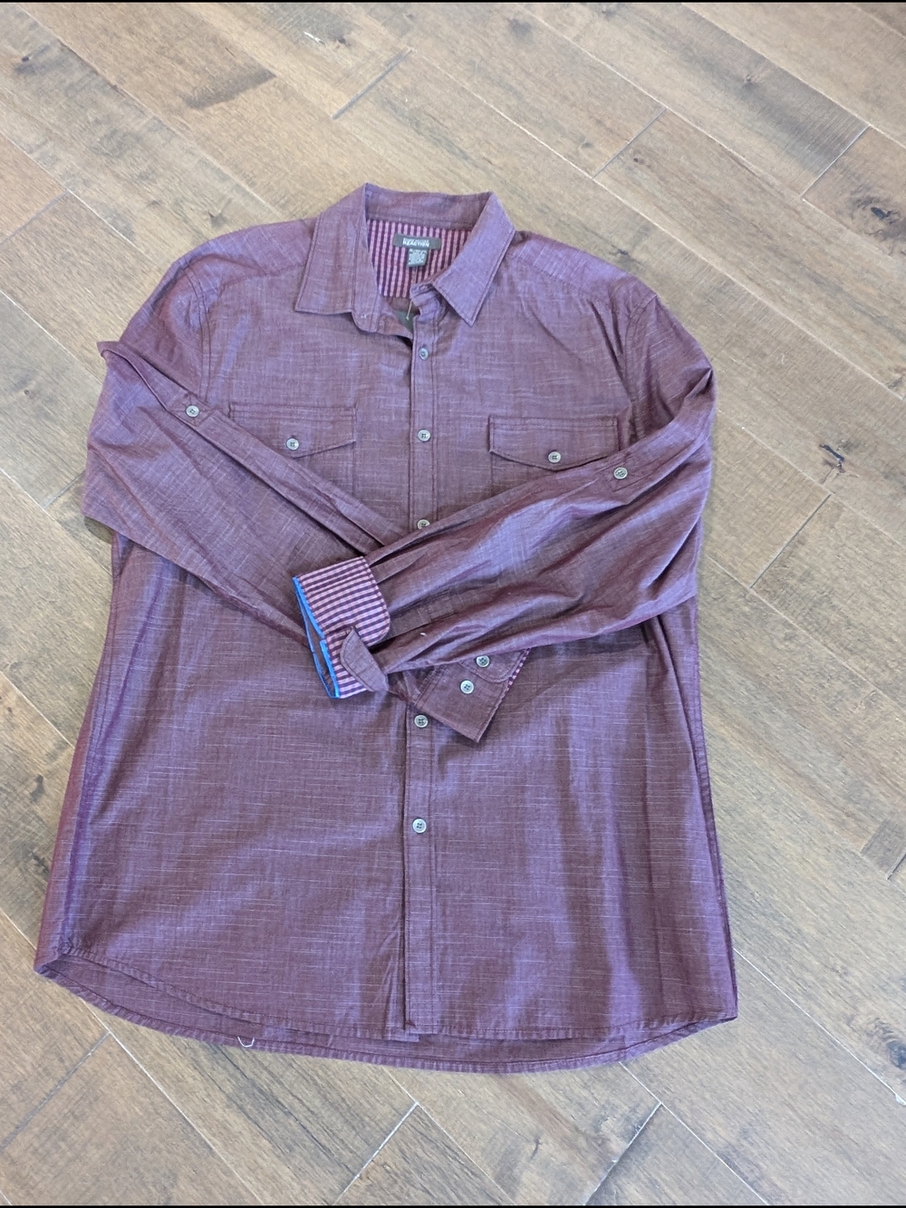 Kenneth Cole Reaction Men's Maroon Button-Down Shirt
